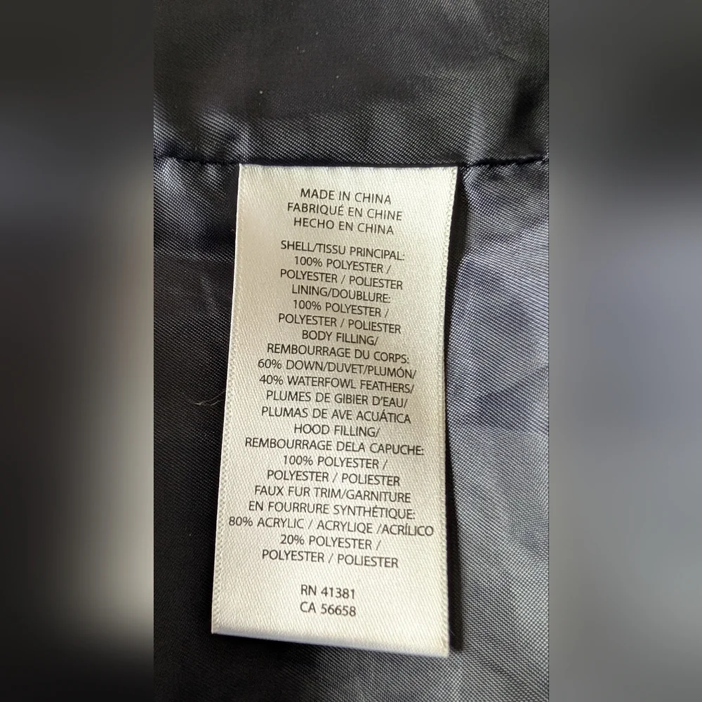 Lauren Ralph Lauren Women's Down Parka Coat Hooded Zip Front Navy Blue Size S - Picture 11 of 16